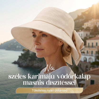 👒☀️Széles karimájú, masnis napvédő kalap nőknek