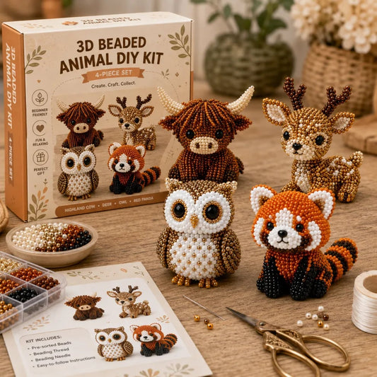 🧵 Készítsen aranyos 3D állatfigurákat – 3D gyöngy kisállat barkácskészlet 🎨