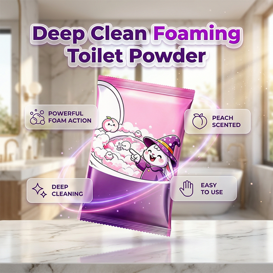 🧼 Automatikus habzó WC-tisztító por – mélytisztít, feloldja a foltokat és frissítő barackillatot hagy maga után – minden pipára biztonságos 🚽✨