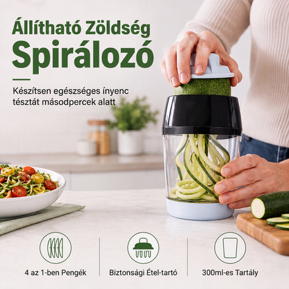 🥒🍝 Kézi zöldségspirálozó és -szeletelő: Azonnali zöldségtészta és -szalagok ✨👨‍🍳